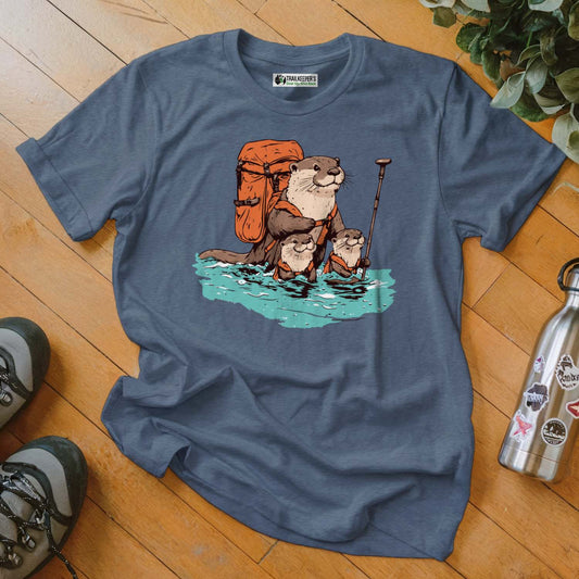 Otter Backpacker Family Fording River T-Shirt
