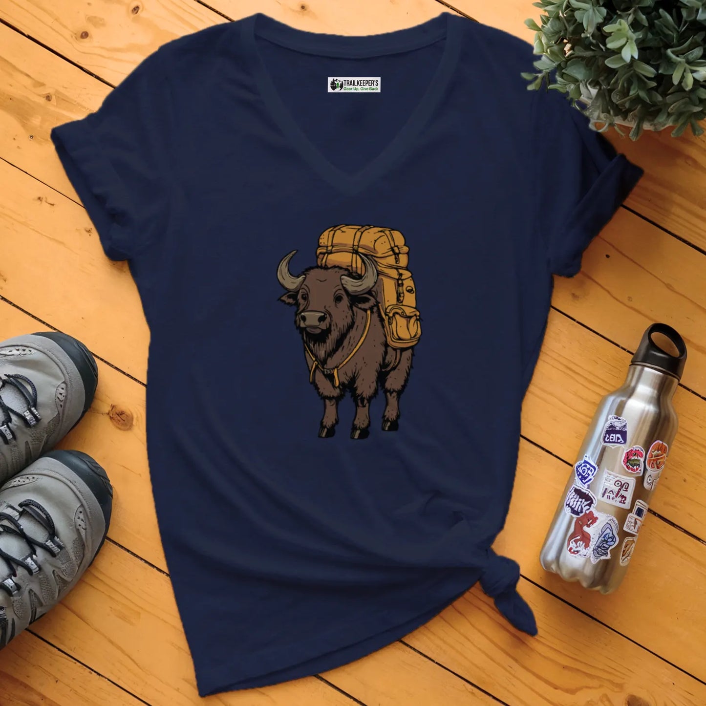 Ox Backpacker V-Neck T-Shirt