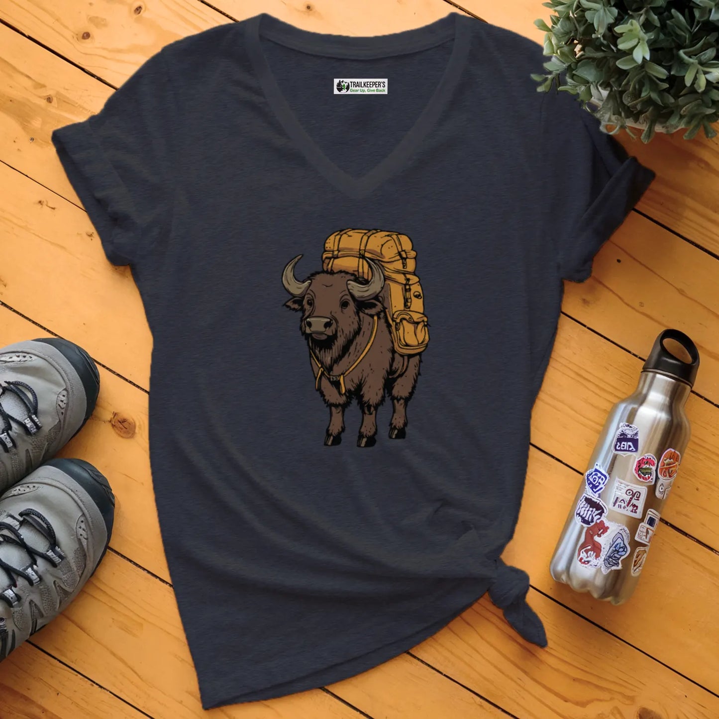 Ox Backpacker V-Neck T-Shirt