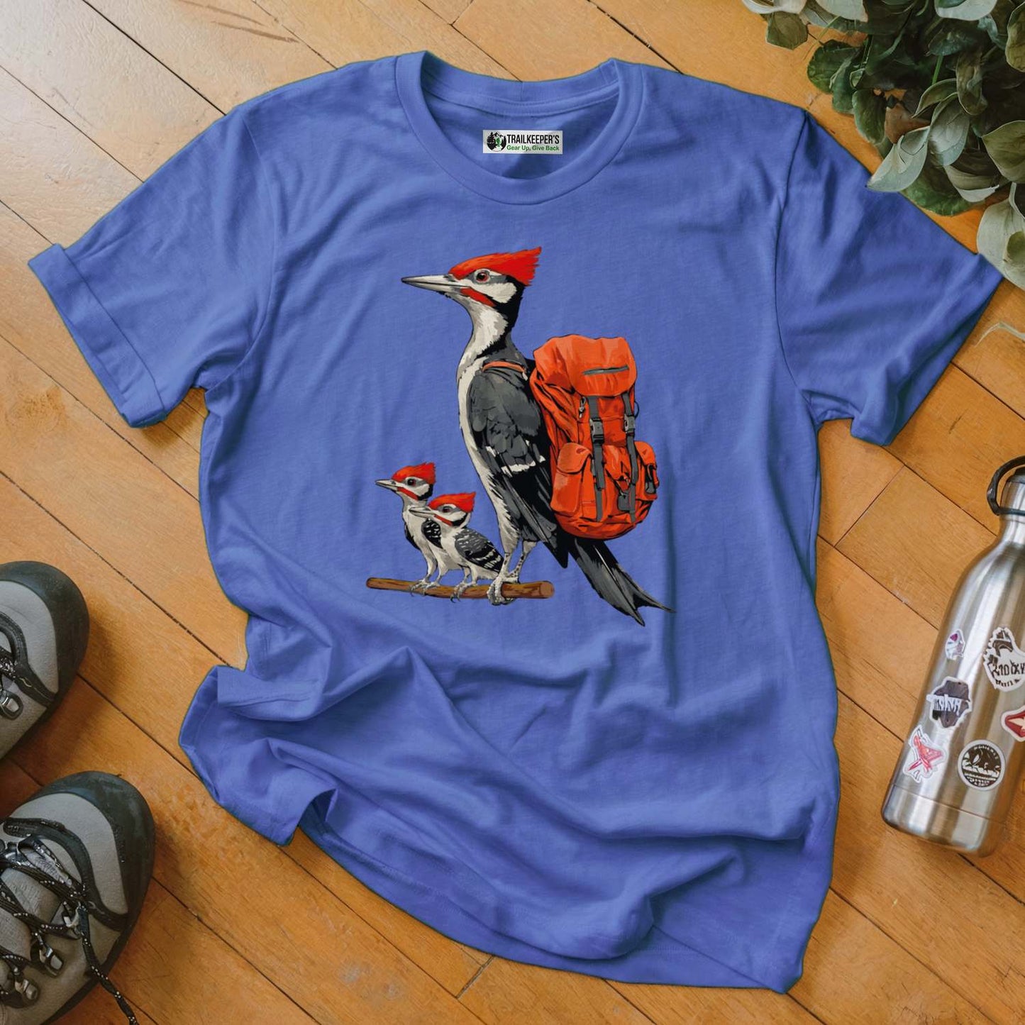 Pileated Woodpecker Backpacker Family T-Shirt