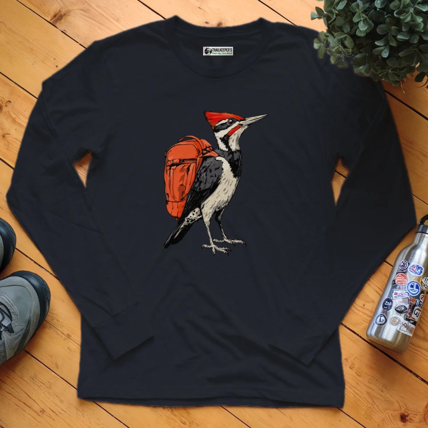 Pileated Woodpecker Backpacker Long Sleeve T-Shirt