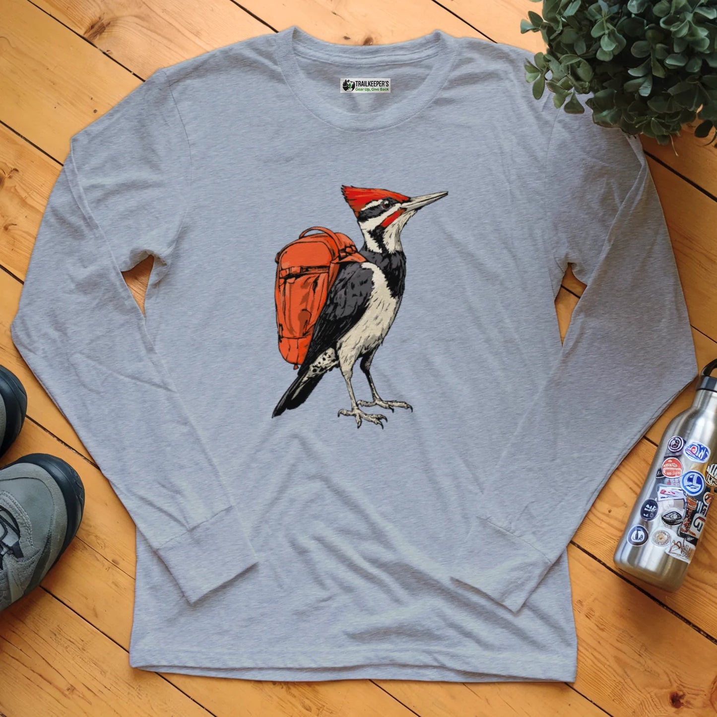 Pileated Woodpecker Backpacker Long Sleeve T-Shirt