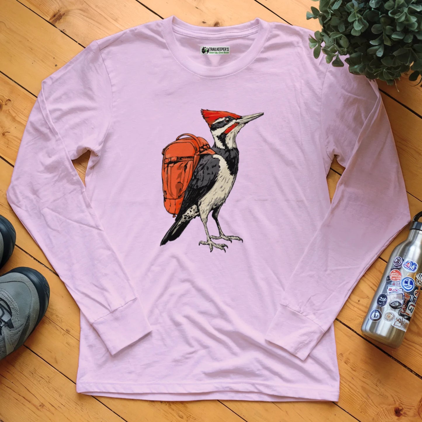 Pileated Woodpecker Backpacker Long Sleeve T-Shirt