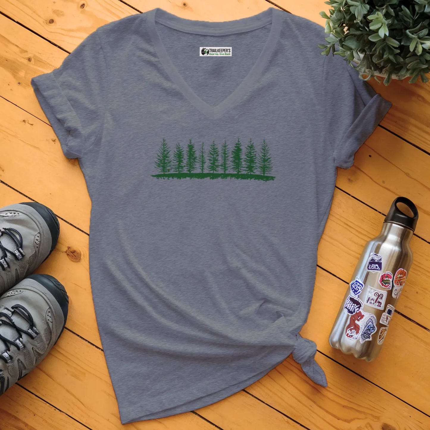Pine Treeline V-Neck T-Shirt
