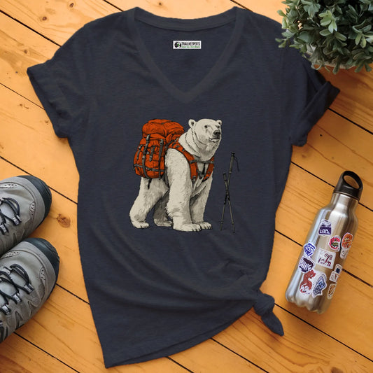 Polar Bear Backpacker V-Neck T-Shirt