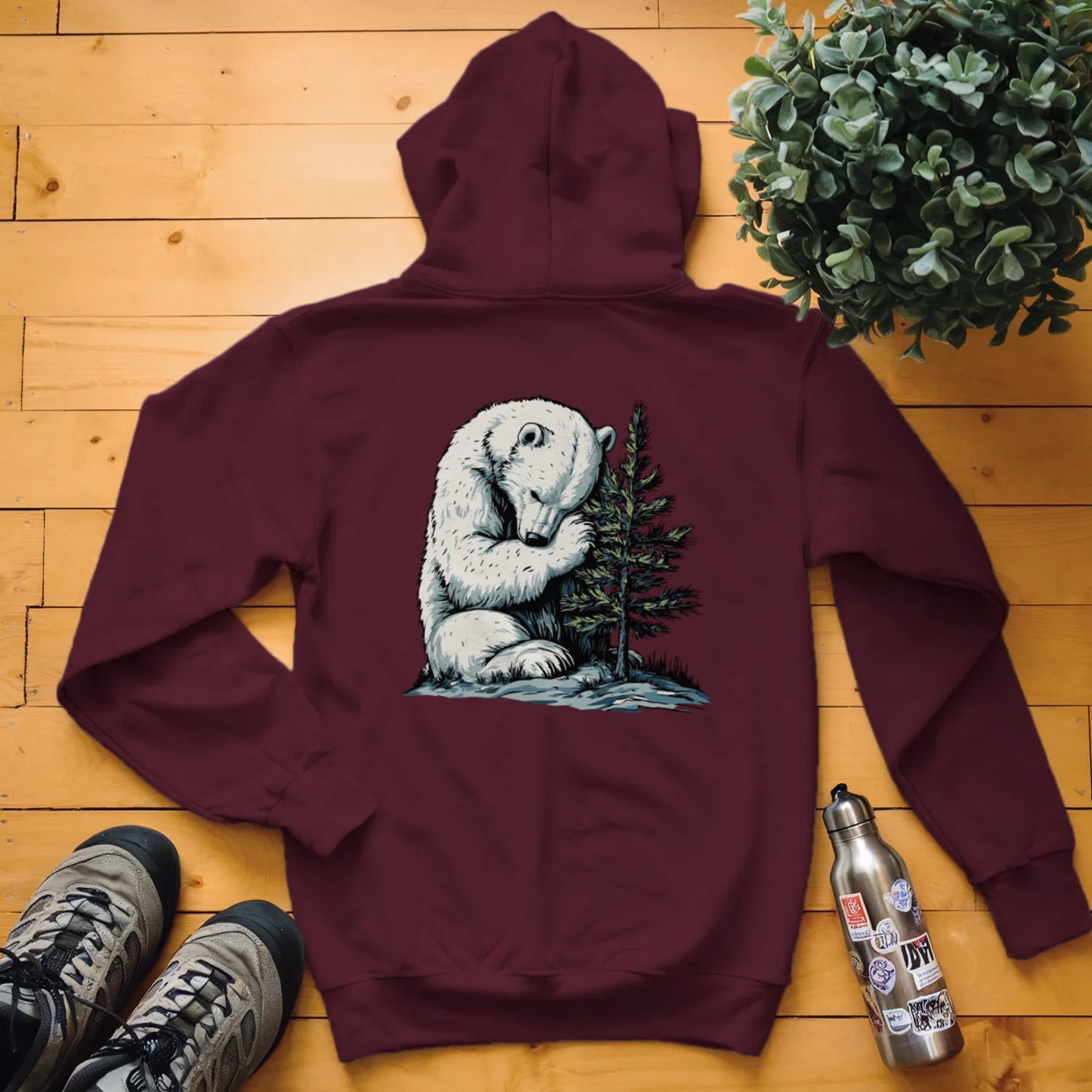 Polar Bear Tree Hugger Hoodie