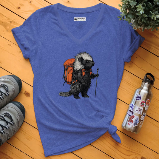 Porcupine Backpacker V-Neck T-Shirt