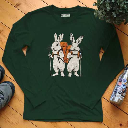 Rabbit Backpacker Couple Long Sleeve T-Shirt