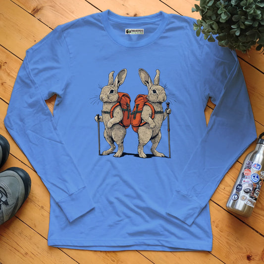Rabbit Backpacker Couple Long Sleeve T-Shirt