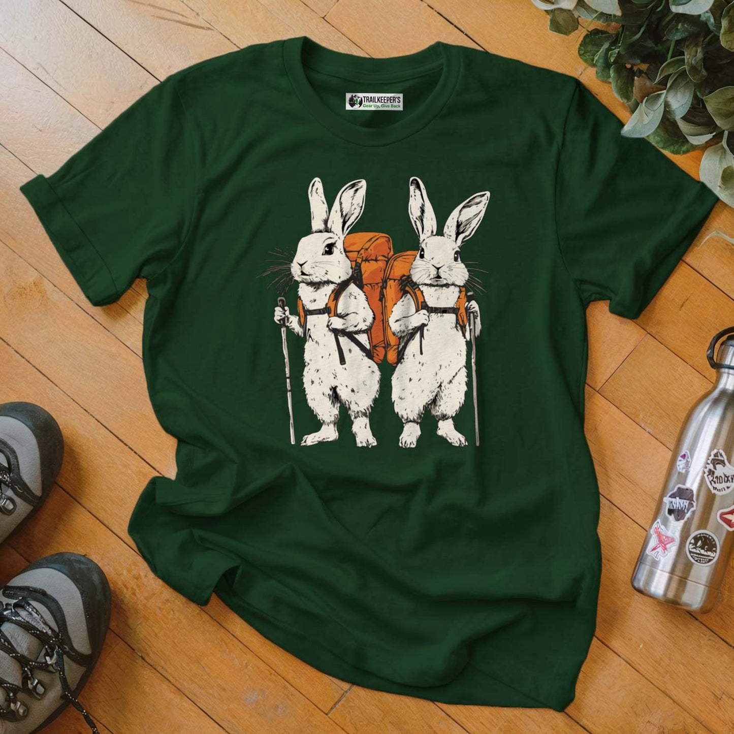 Rabbit Backpacker Couple T-Shirt