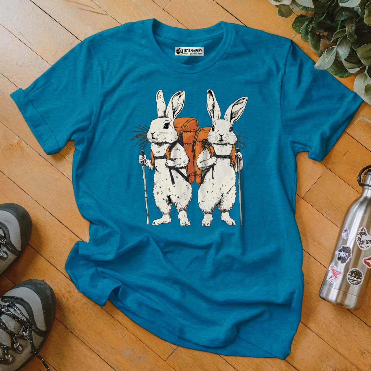 Rabbit Backpacker Couple T-Shirt