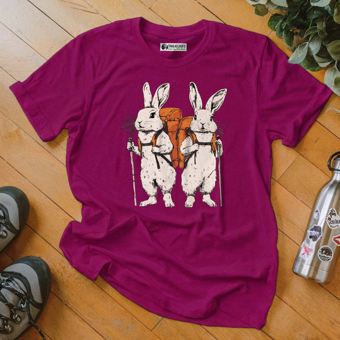 Rabbit Backpacker Couple T-Shirt