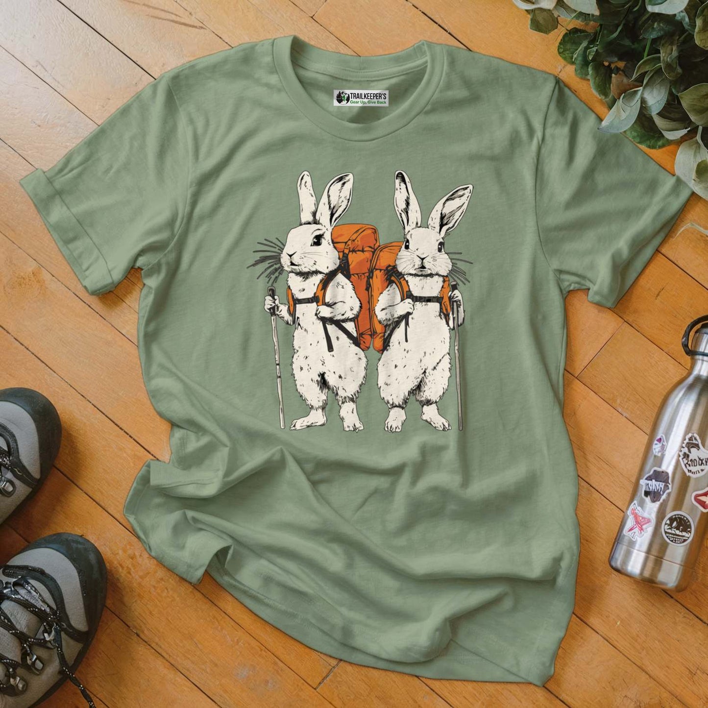 Rabbit Backpacker Couple T-Shirt