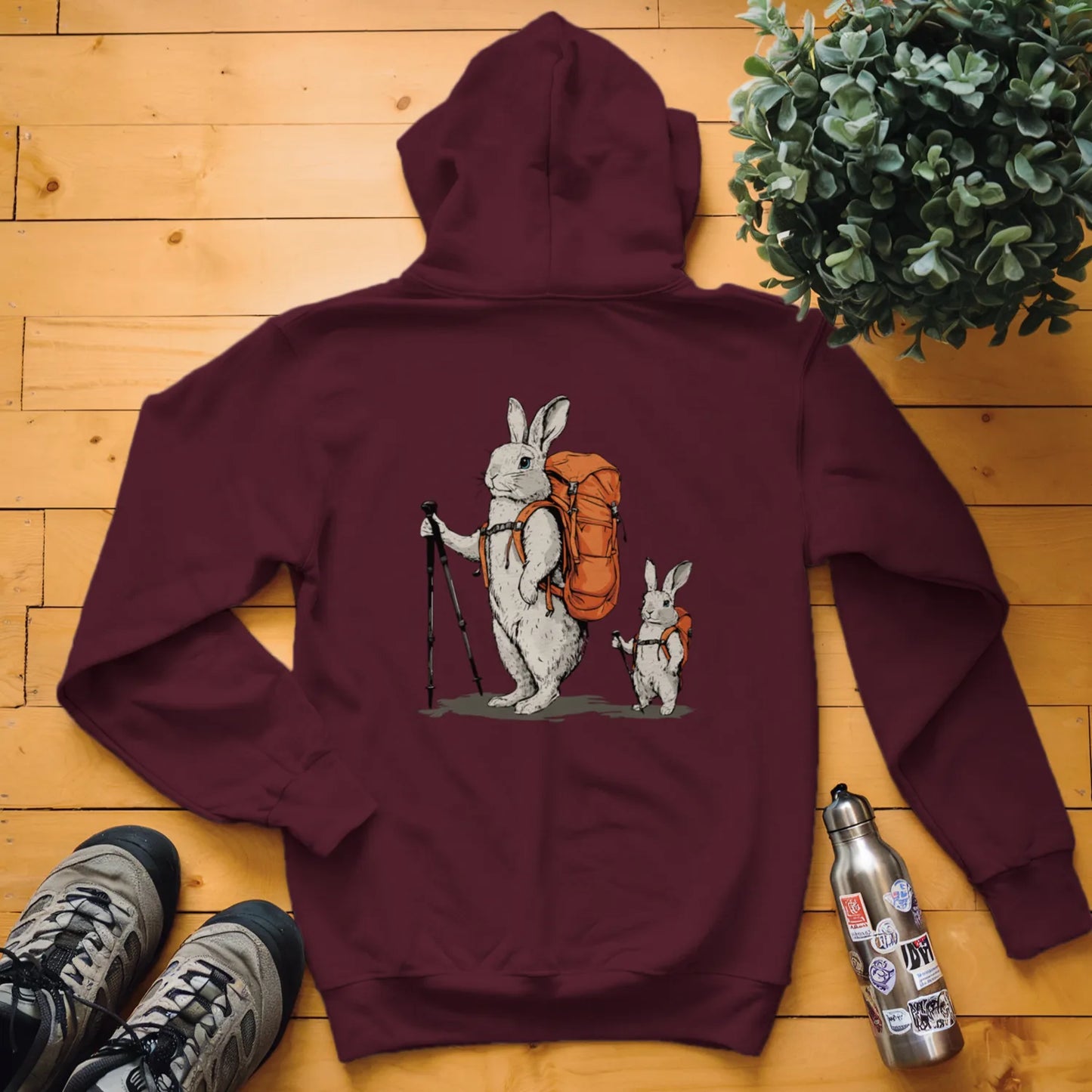 Rabbit Backpacker Family Hoodie