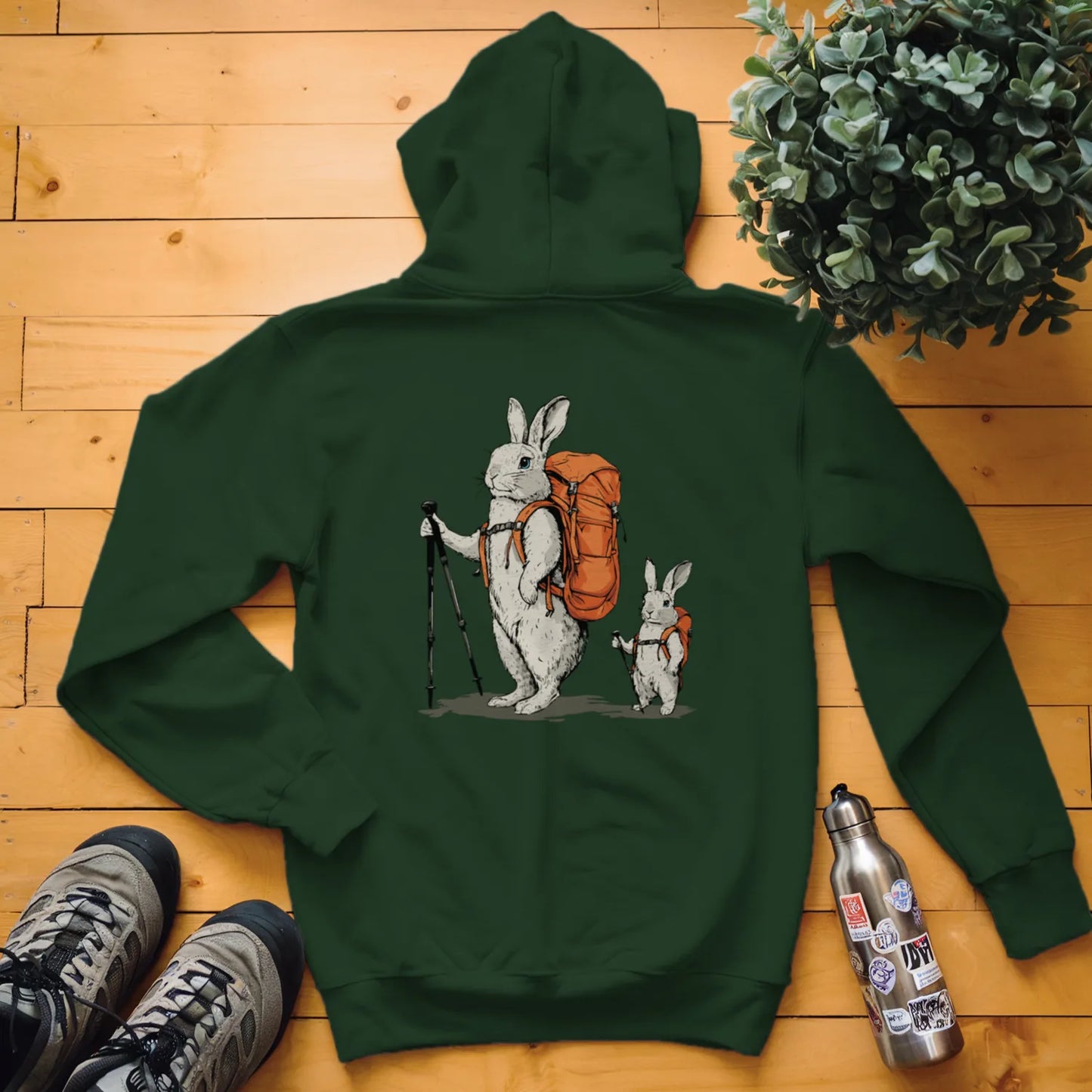 Rabbit Backpacker Family Hoodie