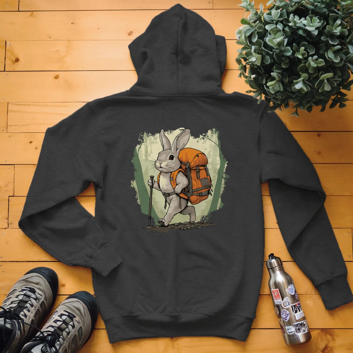 Rabbit Backpacker In The Forest Hoodie