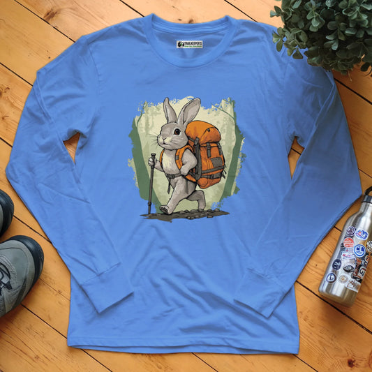 Rabbit Backpacker In The Forest Long Sleeve T-Shirt