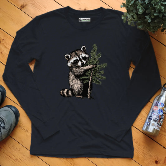 Raccoon Tree Hugger Long Sleeve T-Shirt