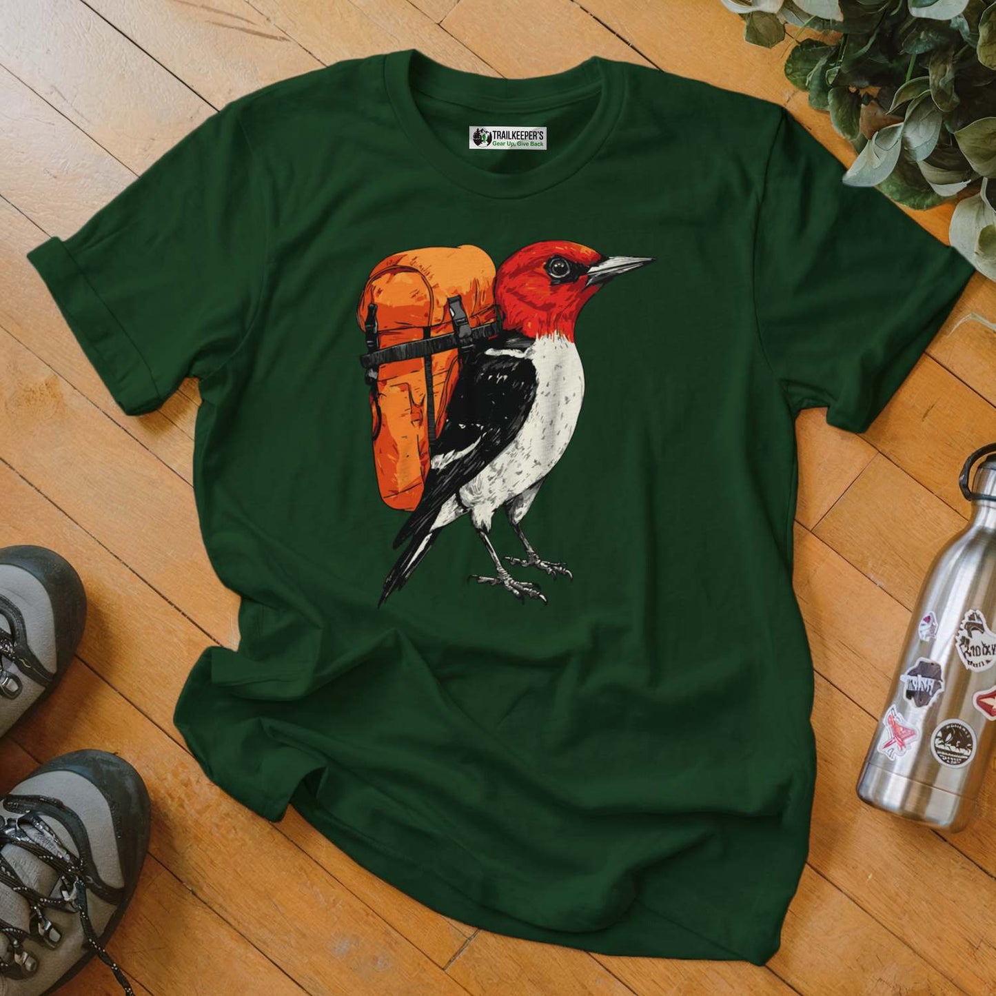 Red-headed Woodpecker Backpacker T-Shirt