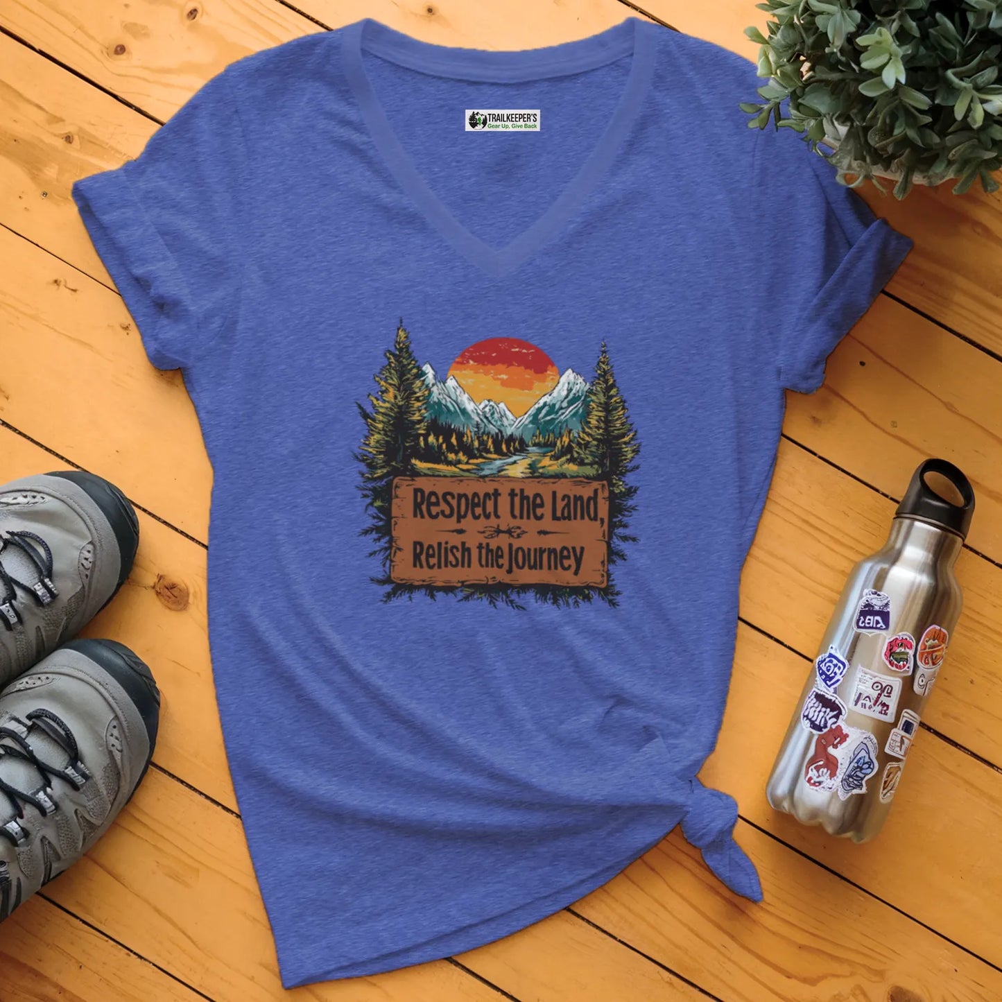 Respect The Land, Relish The Journey V-Neck T-Shirt