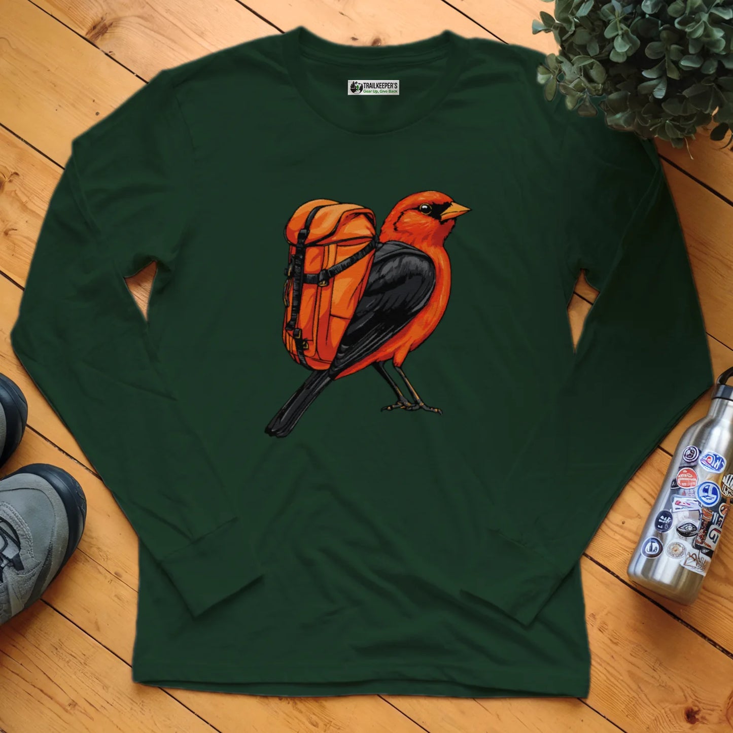Scarlet Tanager Backpacker Long Sleeve T-Shirt
