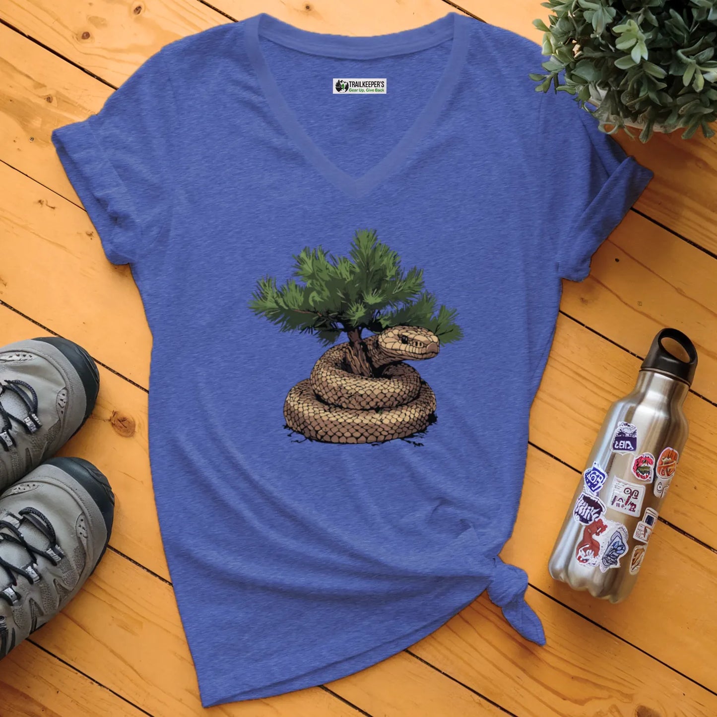 Snake Tree Hugger V-Neck T-Shirt