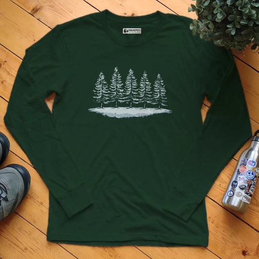 Snow Covered Treeline Long Sleeve T-Shirt