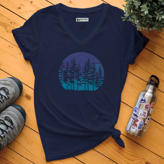 Soulful Forest Silhouette V-Neck T-Shirt