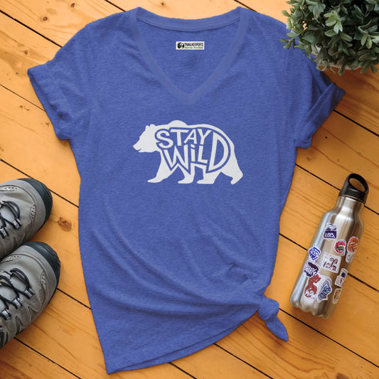 Stay Wild Bear V-Neck T-Shirt