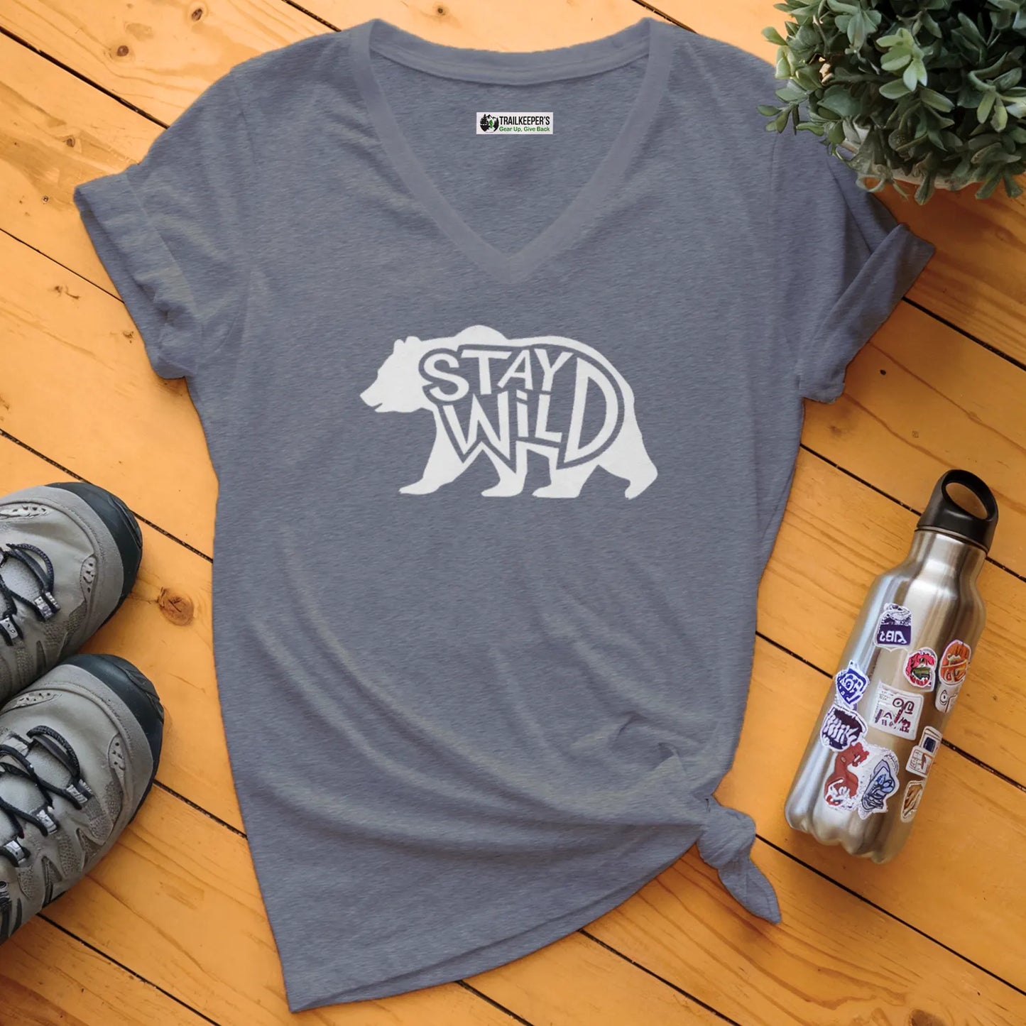 Stay Wild Bear V-Neck T-Shirt