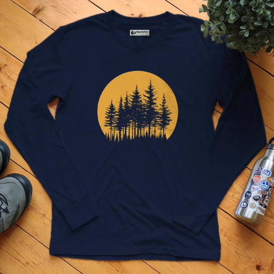 Sun Forest Silhouette Long Sleeve T-Shirt