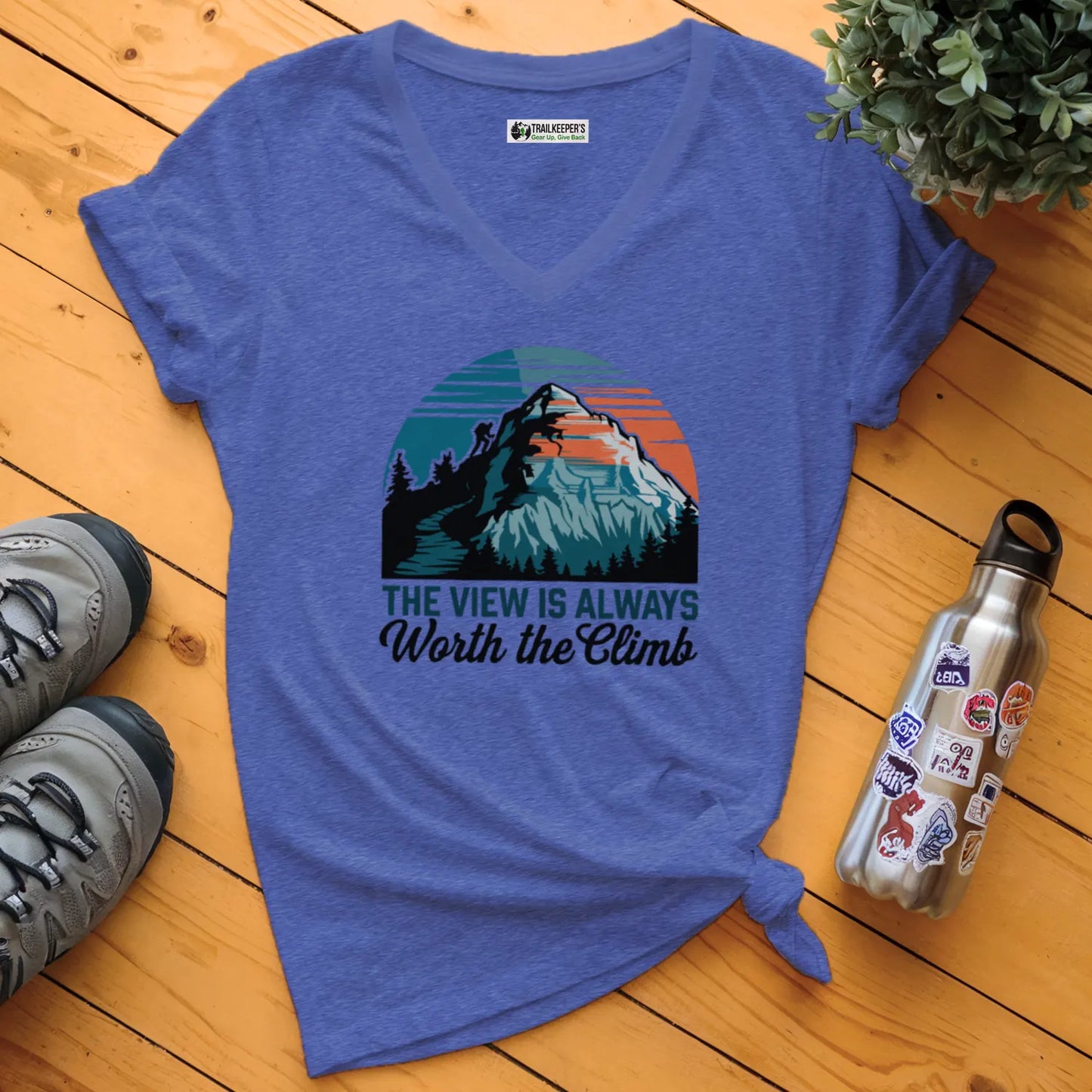 The View Is Always Worth The Climb V-Neck T-Shirt