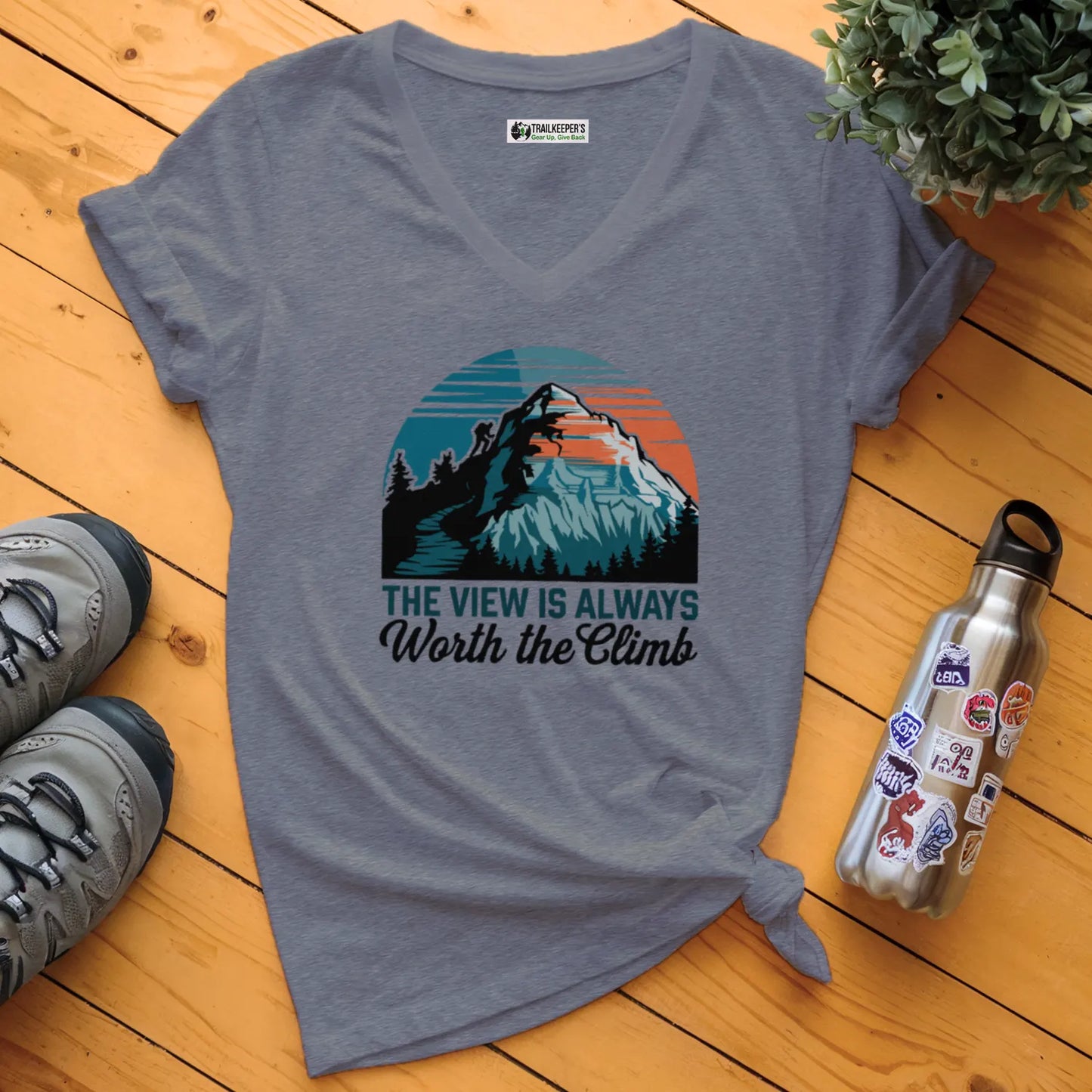 The View Is Always Worth The Climb V-Neck T-Shirt