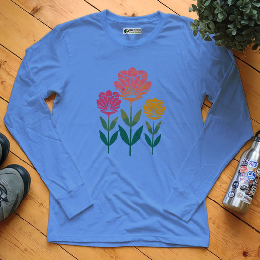 Three Flowers Long Sleeve T-Shirt