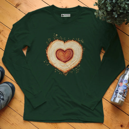Tree Heart Wood Long Sleeve T-Shirt