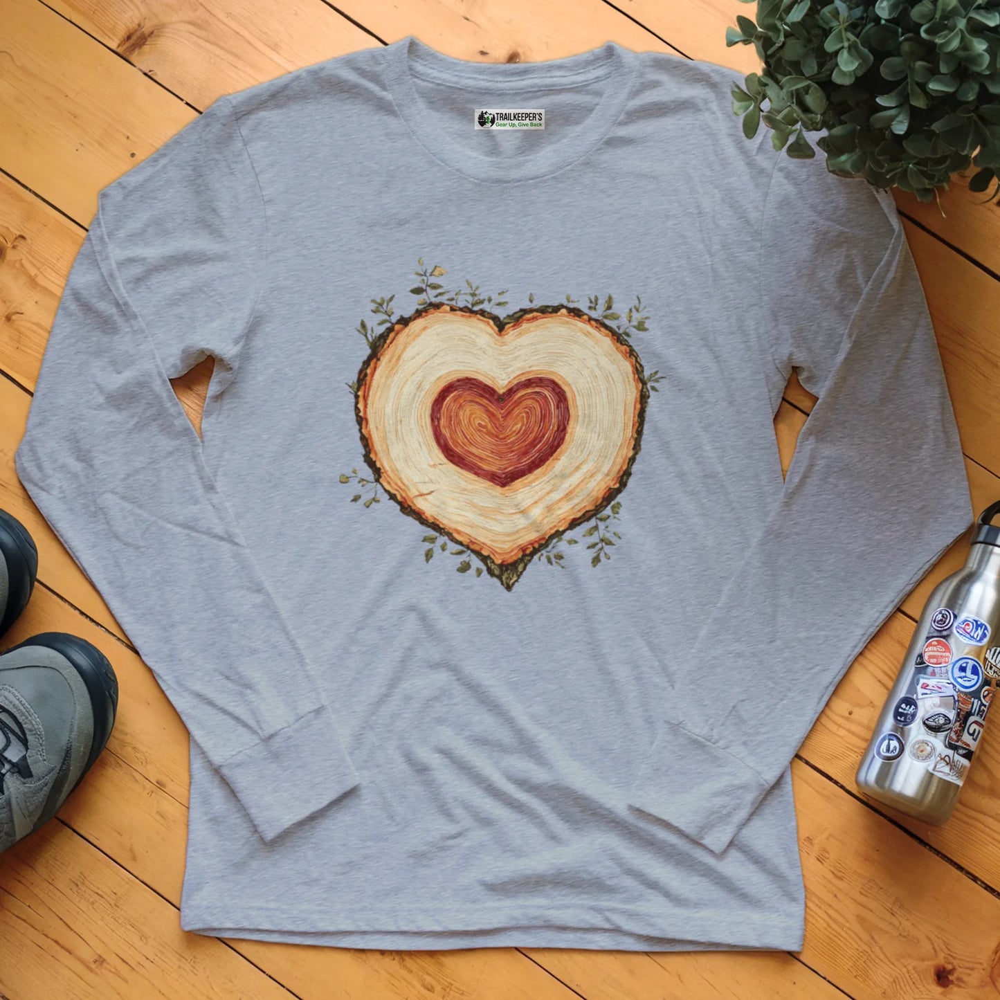 Tree Heart Wood Long Sleeve T-Shirt