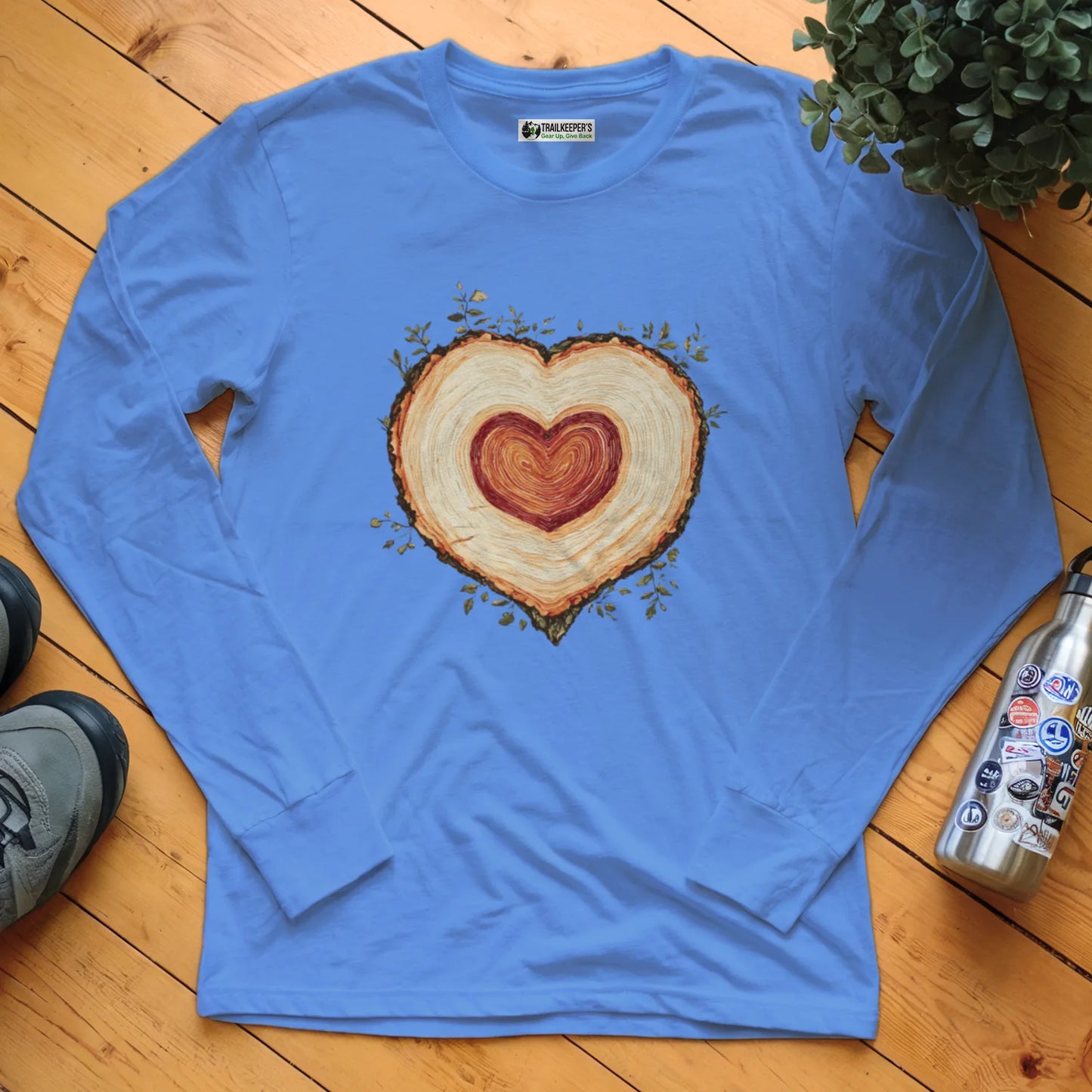Tree Heart Wood Long Sleeve T-Shirt