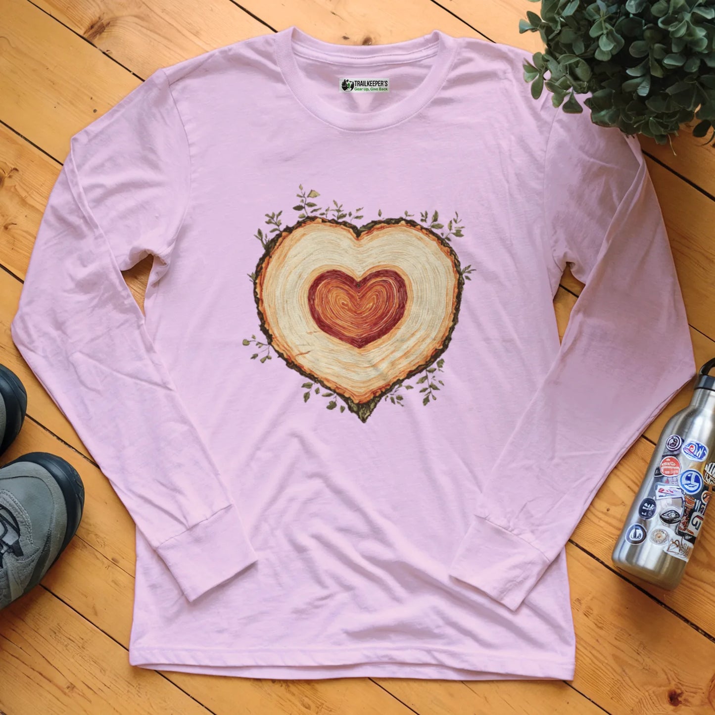 Tree Heart Wood Long Sleeve T-Shirt