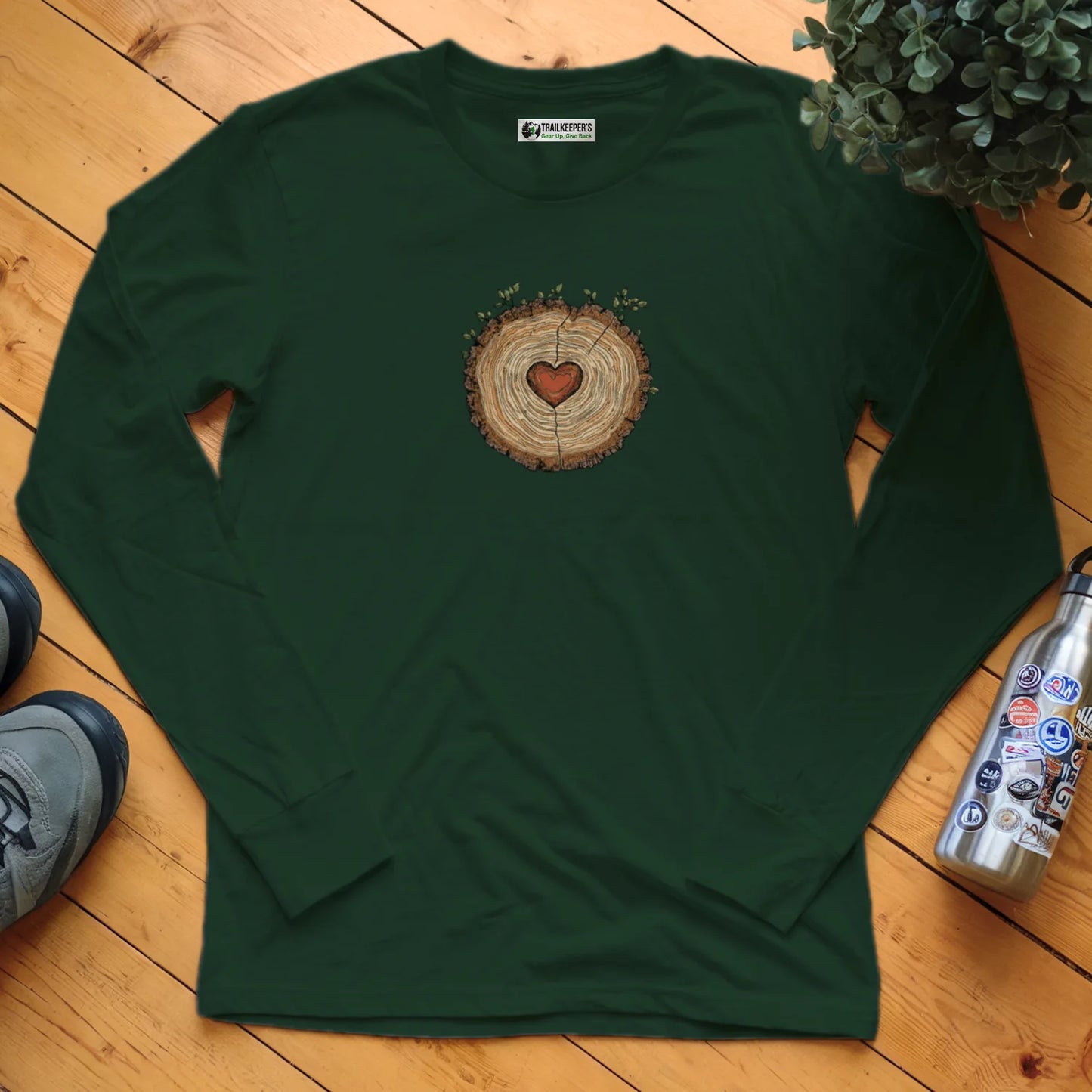 Tree Heart Wood Long Sleeve T-Shirt