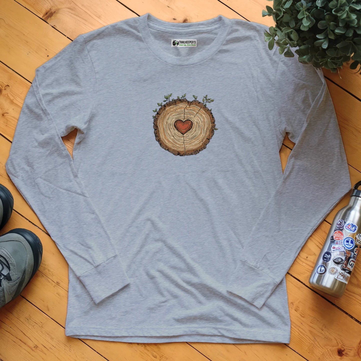 Tree Heart Wood Long Sleeve T-Shirt