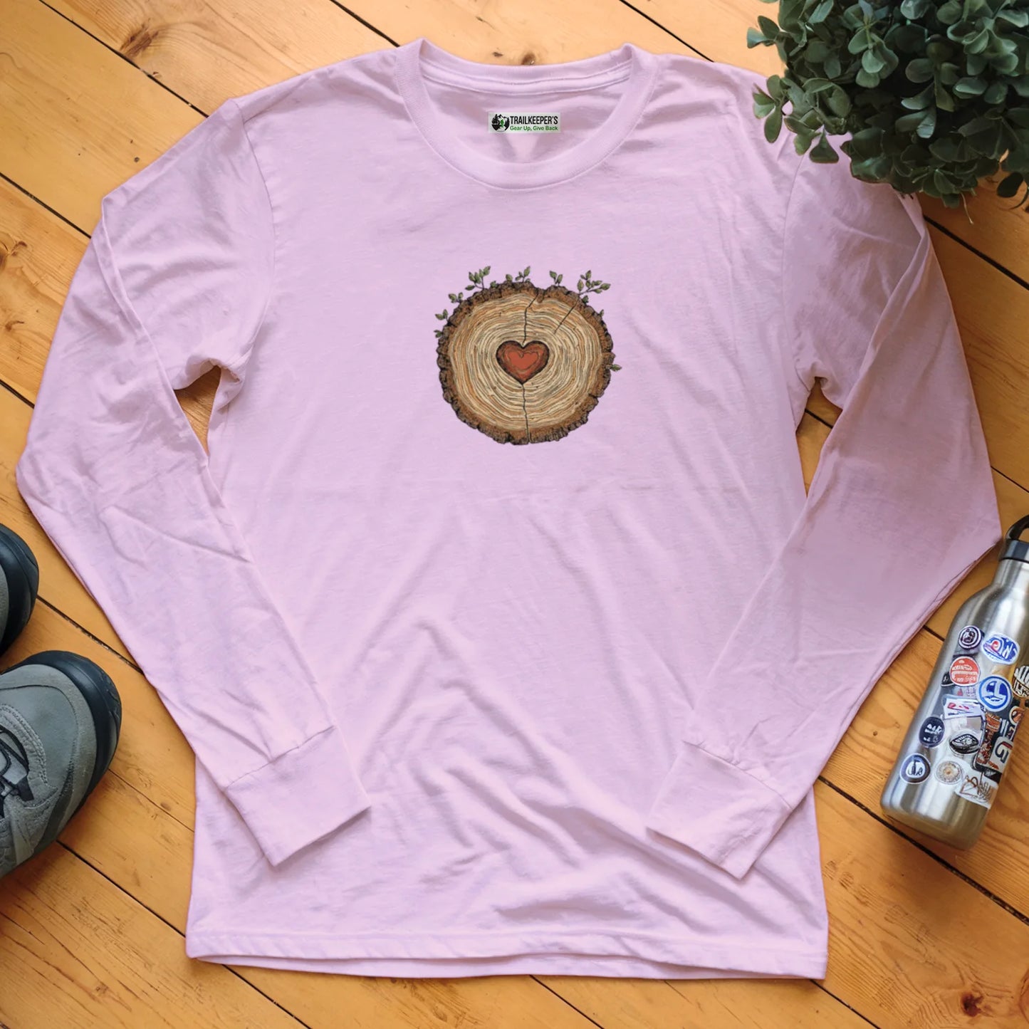 Tree Heart Wood Long Sleeve T-Shirt