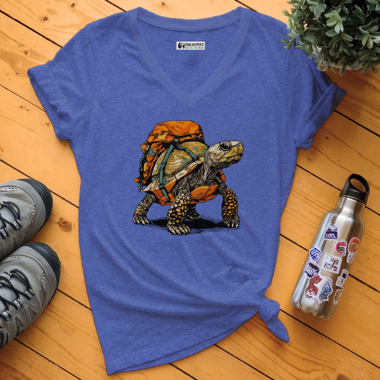 Turtle Backpacker V-Neck T-Shirt
