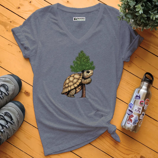 Turtle Tree Hugger V-Neck T-Shirt