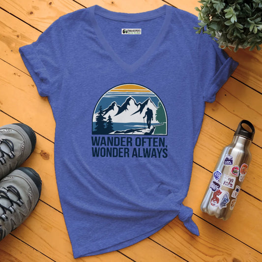 Wander Often, Wonder Always V-Neck T-Shirt