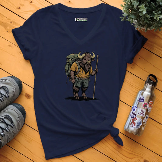 Water Buffalo Backpacker V-Neck T-Shirt