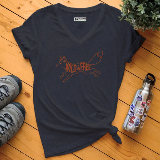 Wild And Free Fox V-Neck T-Shirt