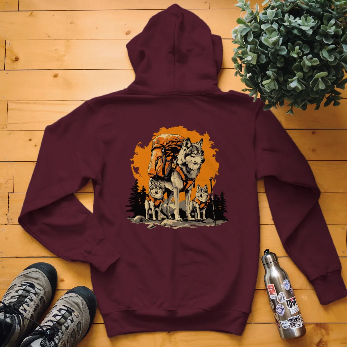Wolf Backpacker Family Hoodie