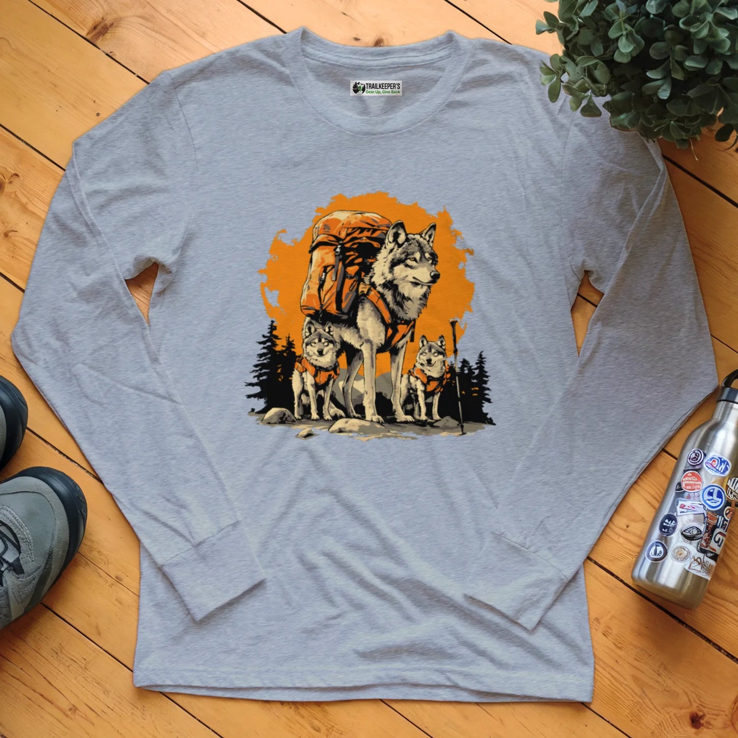 Wolf Backpacker Family Long Sleeve T-Shirt