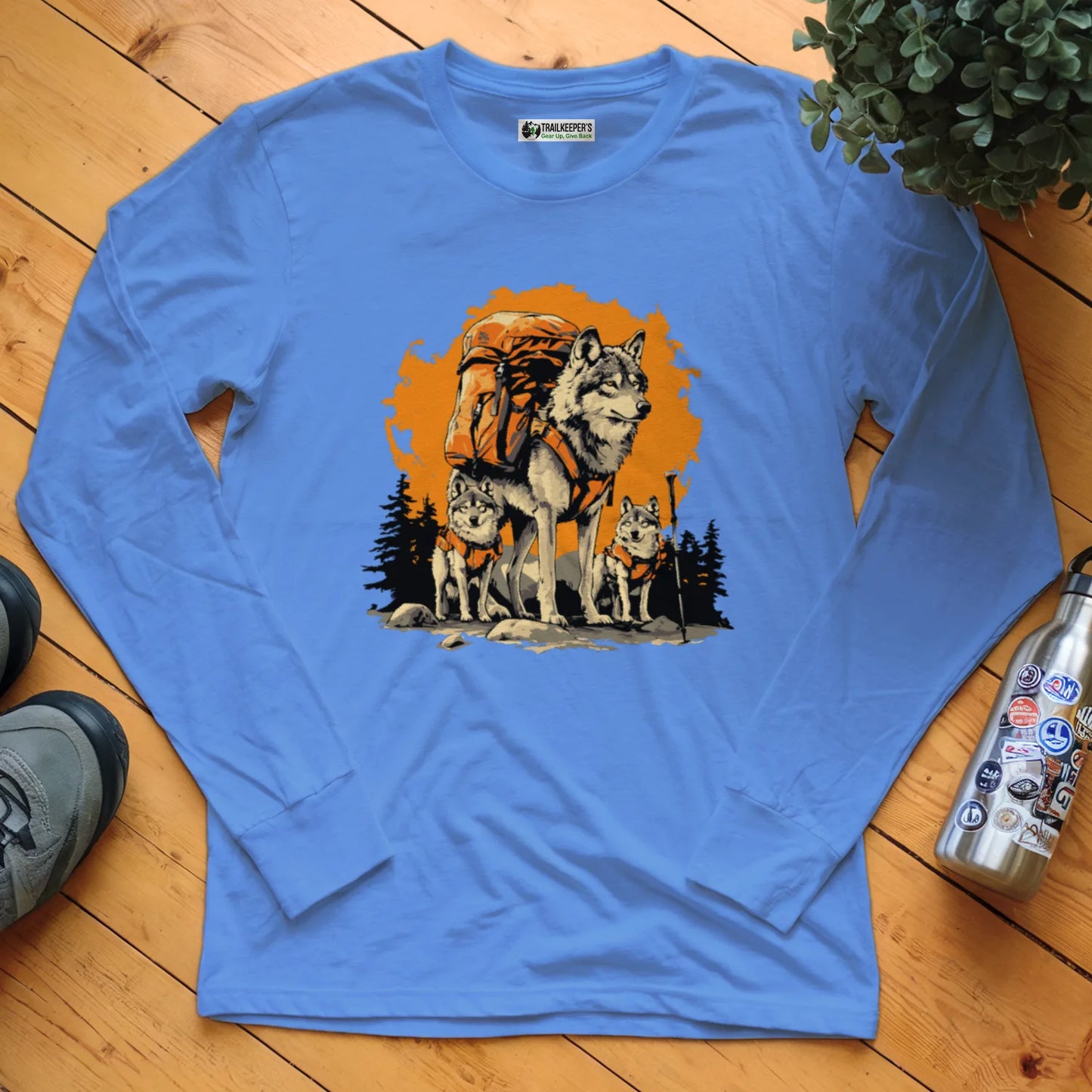 Wolf Backpacker Family Long Sleeve T-Shirt