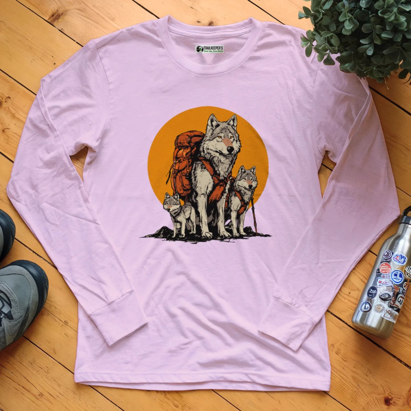 Wolf Backpacker Family Long Sleeve T-Shirt